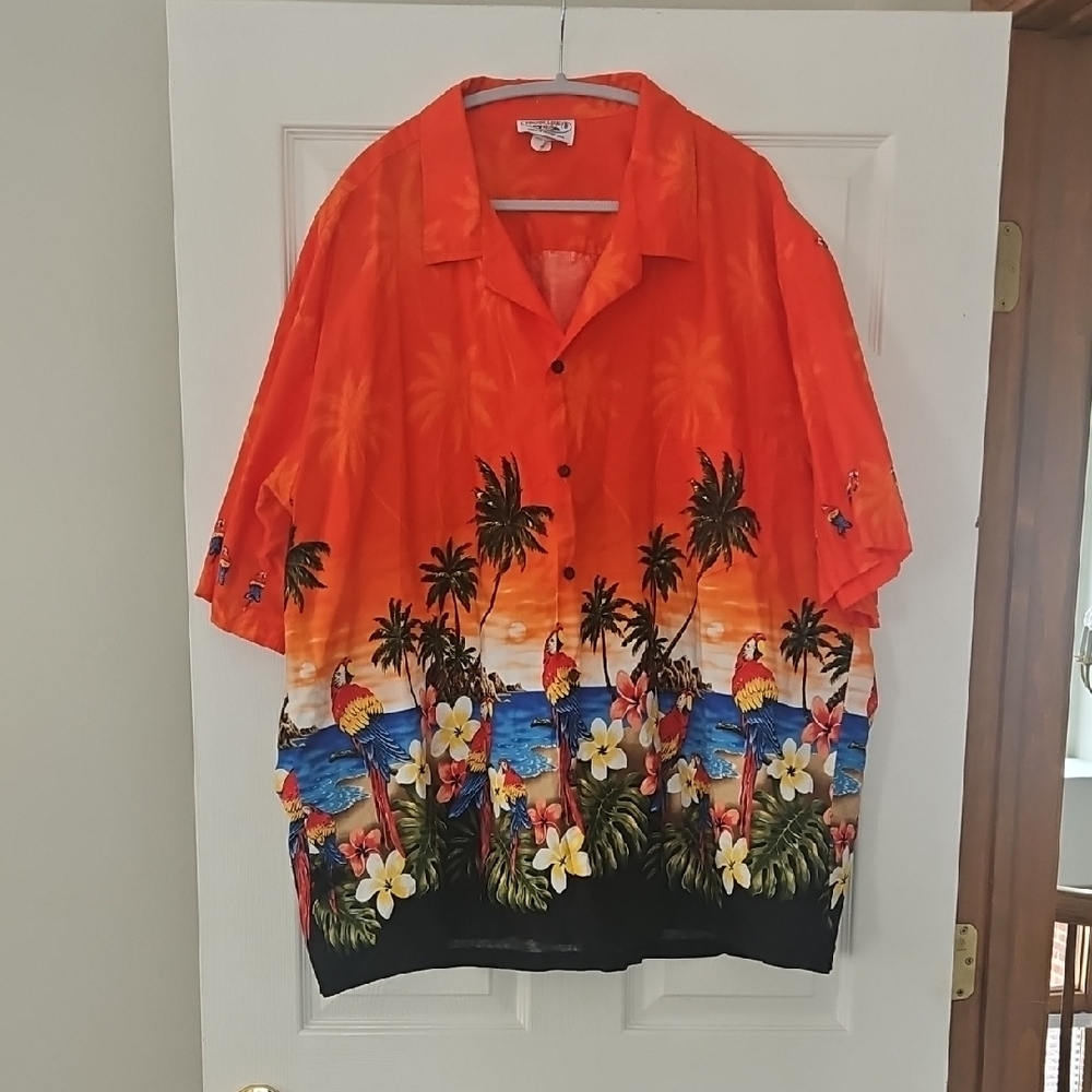 Pacific Legend Hawaiian 100% Cotton Button Down